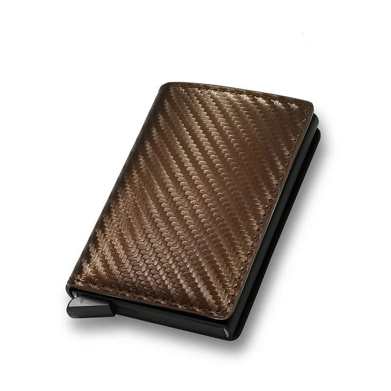 Rfid Anti-theft Safe Slim Mini Smart Wallet Carbon Fiber Credit Card Holder Men Brand Wallets Small Money Bag Male Buckle Purses