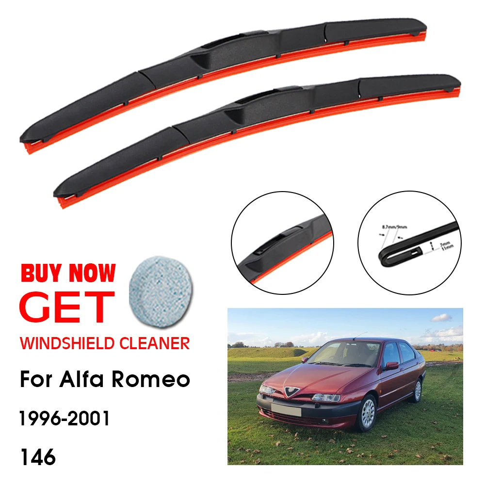 

Car Wiper Blade For Alfa Romeo 146 22"+19" 1996-2001 Front Window Washer Windscreen Windshield Silica Gel Blades Accessories