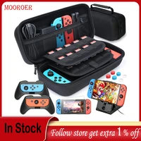 mooroer bag compatible with nintendo switch carry case pouch switch cover case 6 joycon grips and playstand for nintendo switch