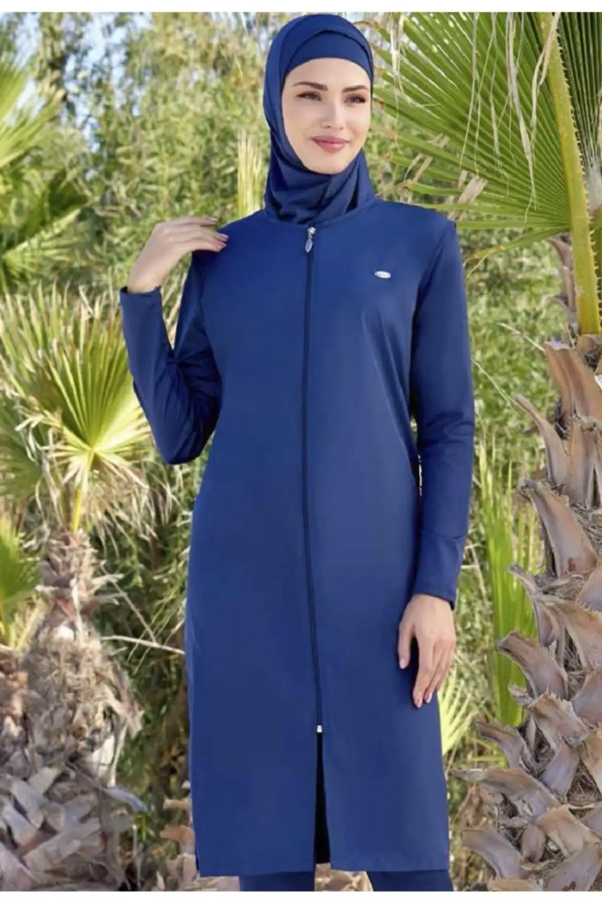 

Muslim Burkinis Big Navy Blue Li Design Swimwear fashion Summer Clothing Hijab Sport Swimsuit Islamic Full Cover