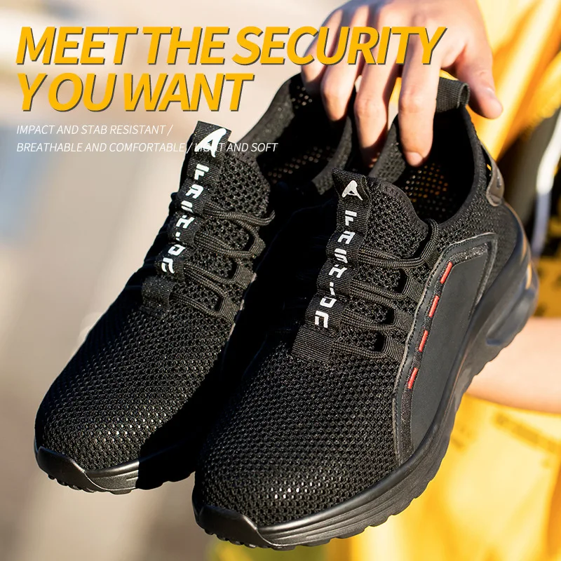 Рабочие кроссовки обувь со стальным носком мужская защитная устойчивая к
