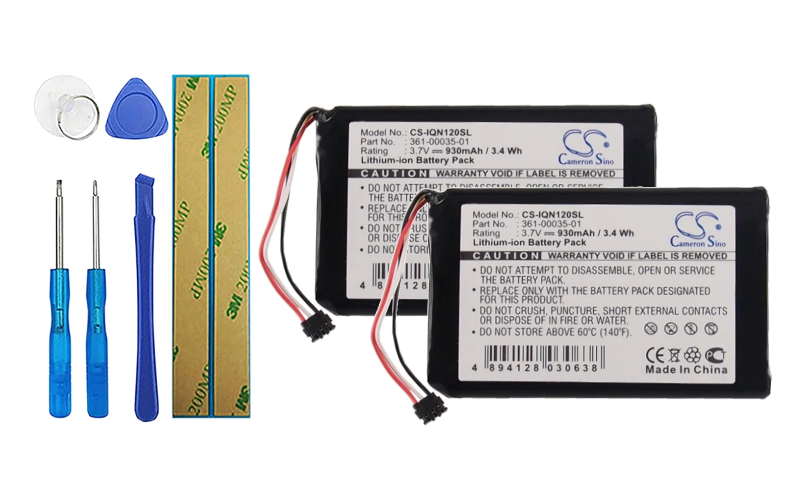 

2 упаковки 930mA Аккумулятор для Garmin Drive Assistant 51LMT, Nuvi 1200, Nuvi 1205, Nuvi 1205W 361-00035-01