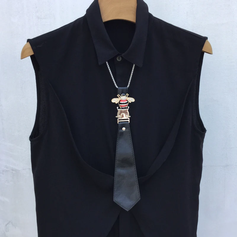 

metal hip hop punk style tie trendy bolo tie for men and women personality unisex neck tie fashion accessory