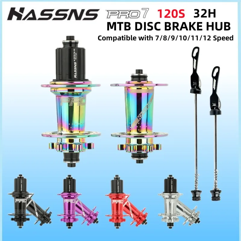 

HASSNS PRO7 Mtb Hub 32 24 Holes 6 Bearing Mountain Bike Freehub Rear Hub 32h 24h Cube Bicycle Bushings 12 11 10 9 8 7 Speed