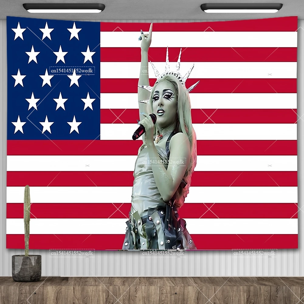Настенный гобелен Середне-Западная принцесса Chappell Roan американский флаг мем