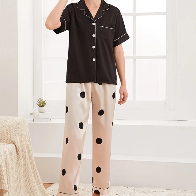 Silk Pajamas Women's Suit Cardigan 
