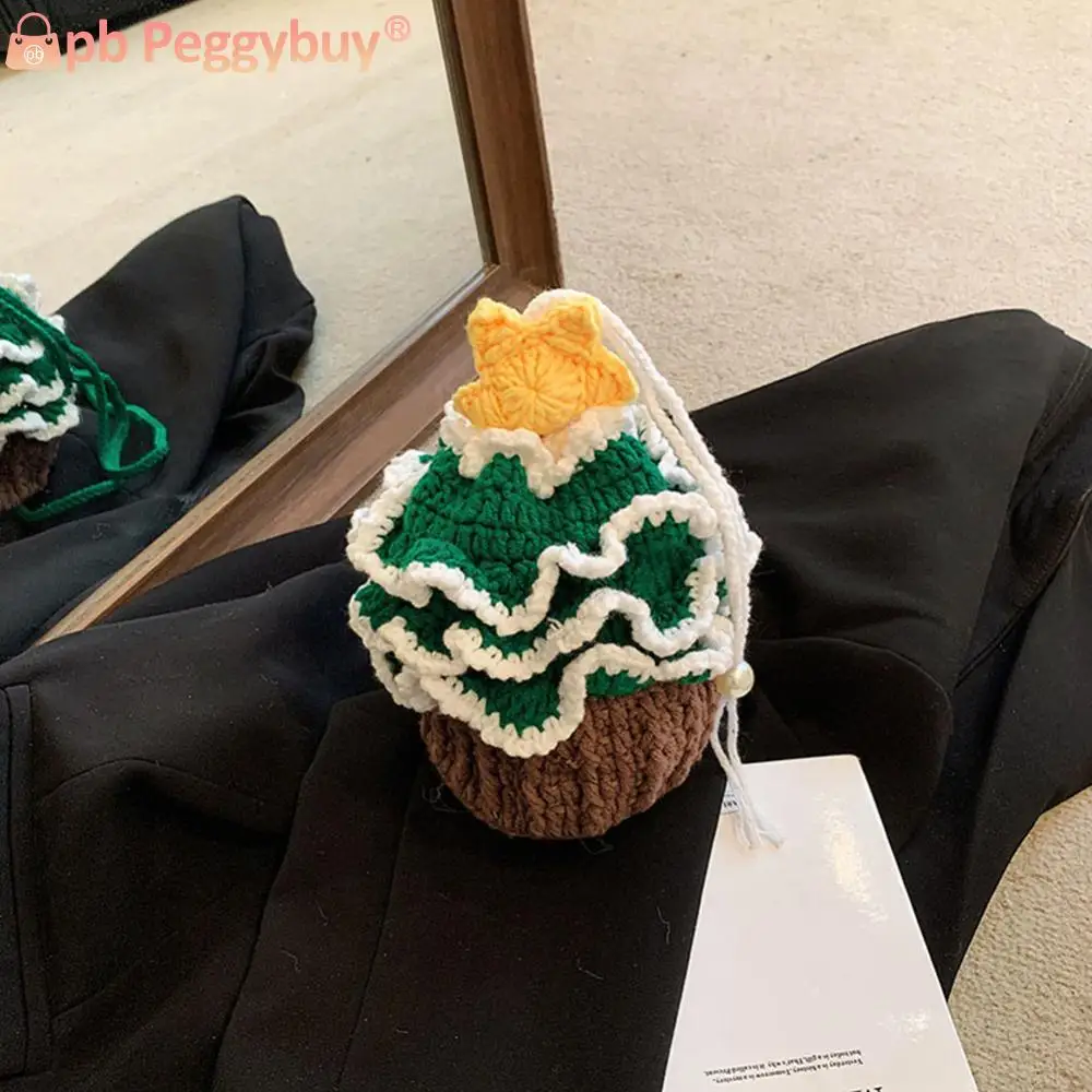 Женская вязаная сумка через плечо милый кошелек-клатч модный кошелек