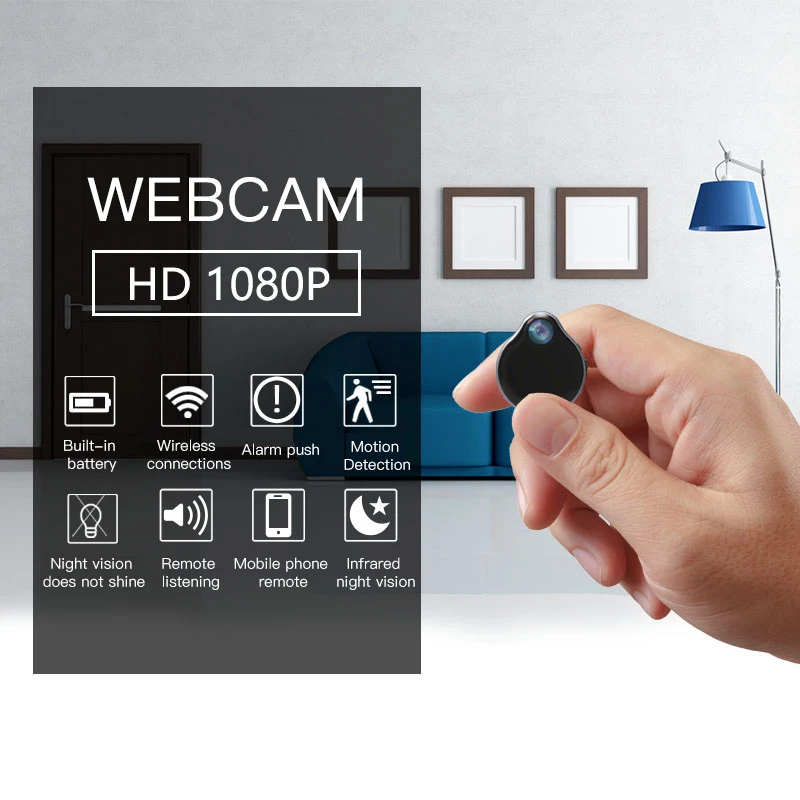 WiFi Web Cam Mini Camera IP Webcam HD 1080P Wireless Small Camcorder Micro Infrared Night Vision Audio Video DVR Recorder SP | Электроника