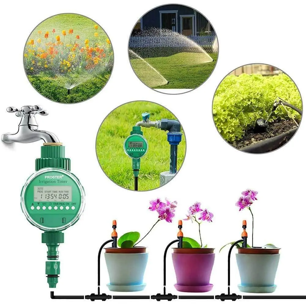 

Электронный таймер полива растений, Водонепроницаемый Контроллер полива газона с ЖК-дисплеем