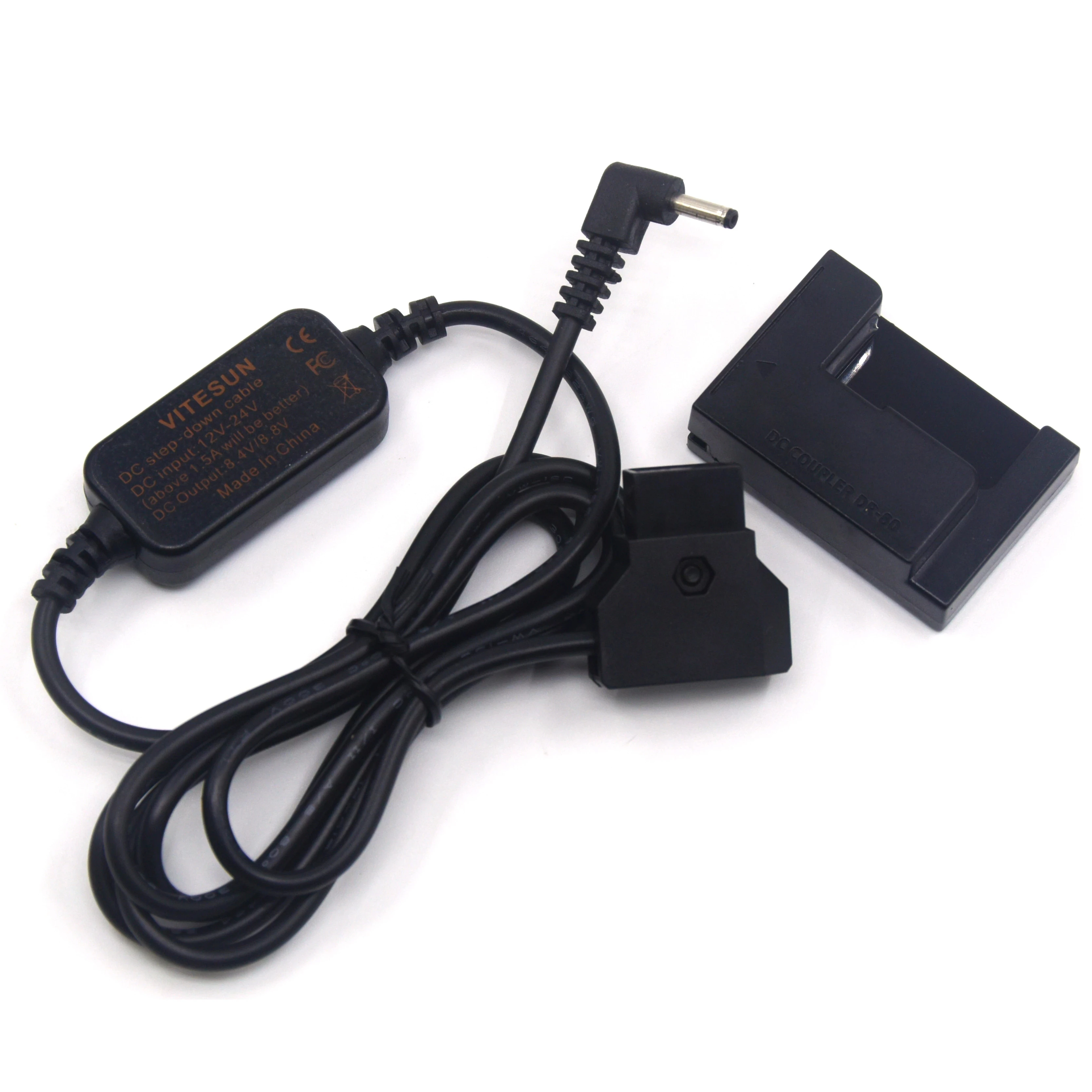 

ACK-DC80+DR-80 NB-10L Dummy Battery 12-24V Step-Down Cable To D-TAP Dtap For Canon PowerShot G15 G16 SX40 SX50 SX60