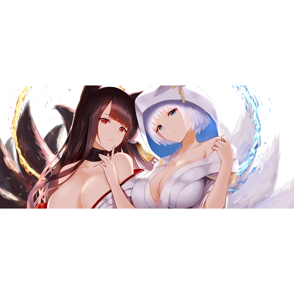 Two Big Breasted Girls Playmat Art Picture Mat Cards Cover MGT Cards Protector DTCG MTG TCG Mousemat/Star Reals Board Games