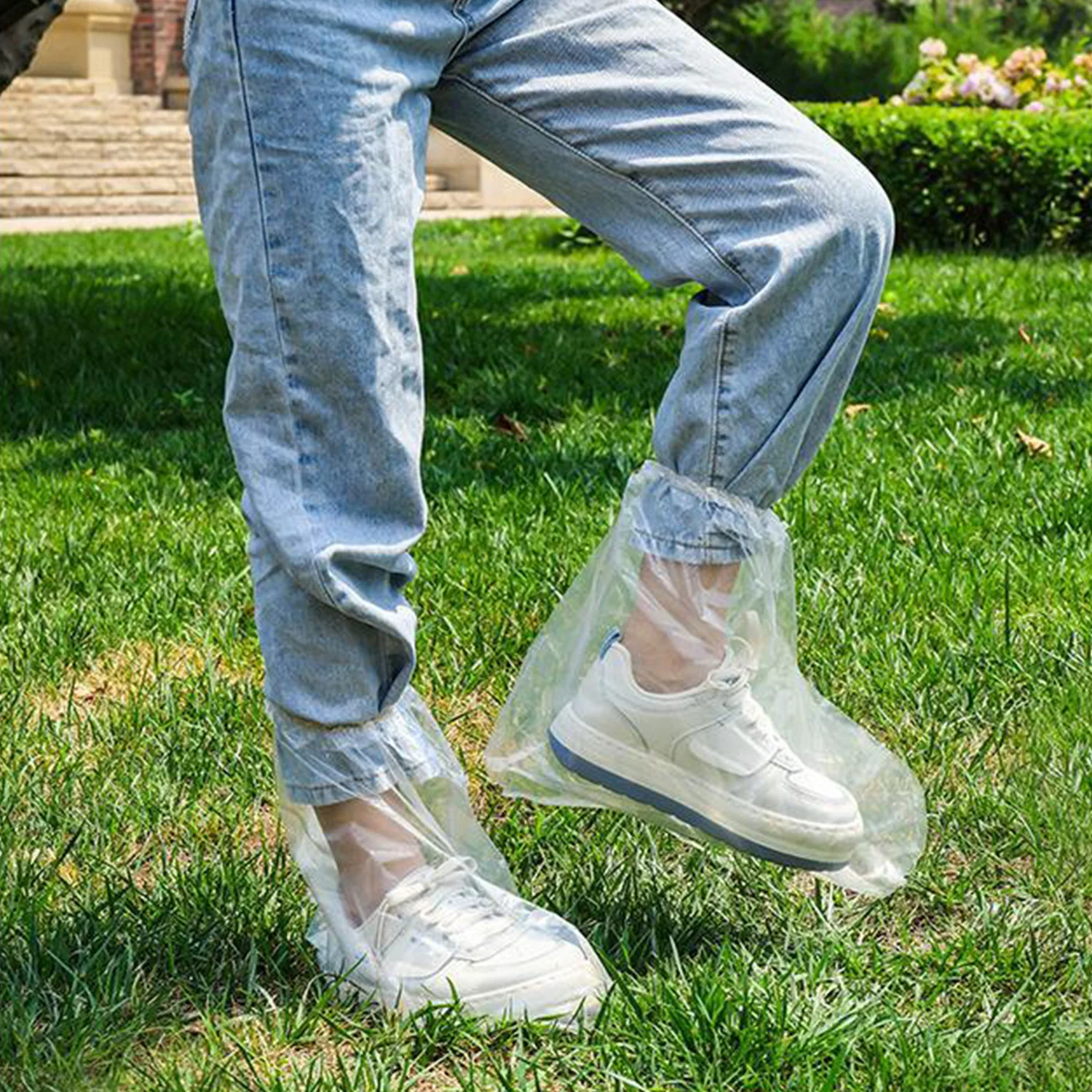 

3 Pairs Disposable Rain Boots Shoe Cover Waterproof Non-slip Transparent Plastic Outdoor Thickened Wear-resistant Foot Cover