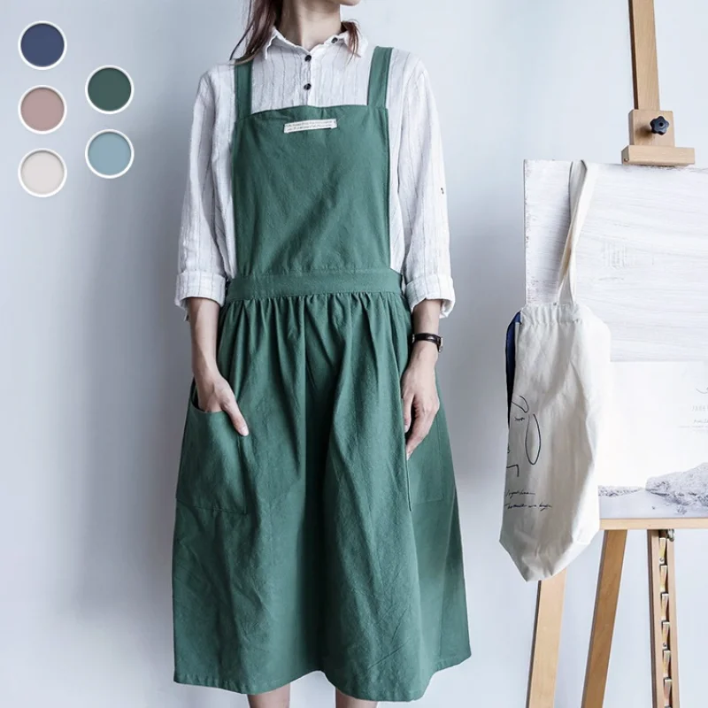

Apron Kitchen Cotton Canvas Vest Apron New Kitchen Apron Can Wipe Hands Nordic Simplicity Aprons