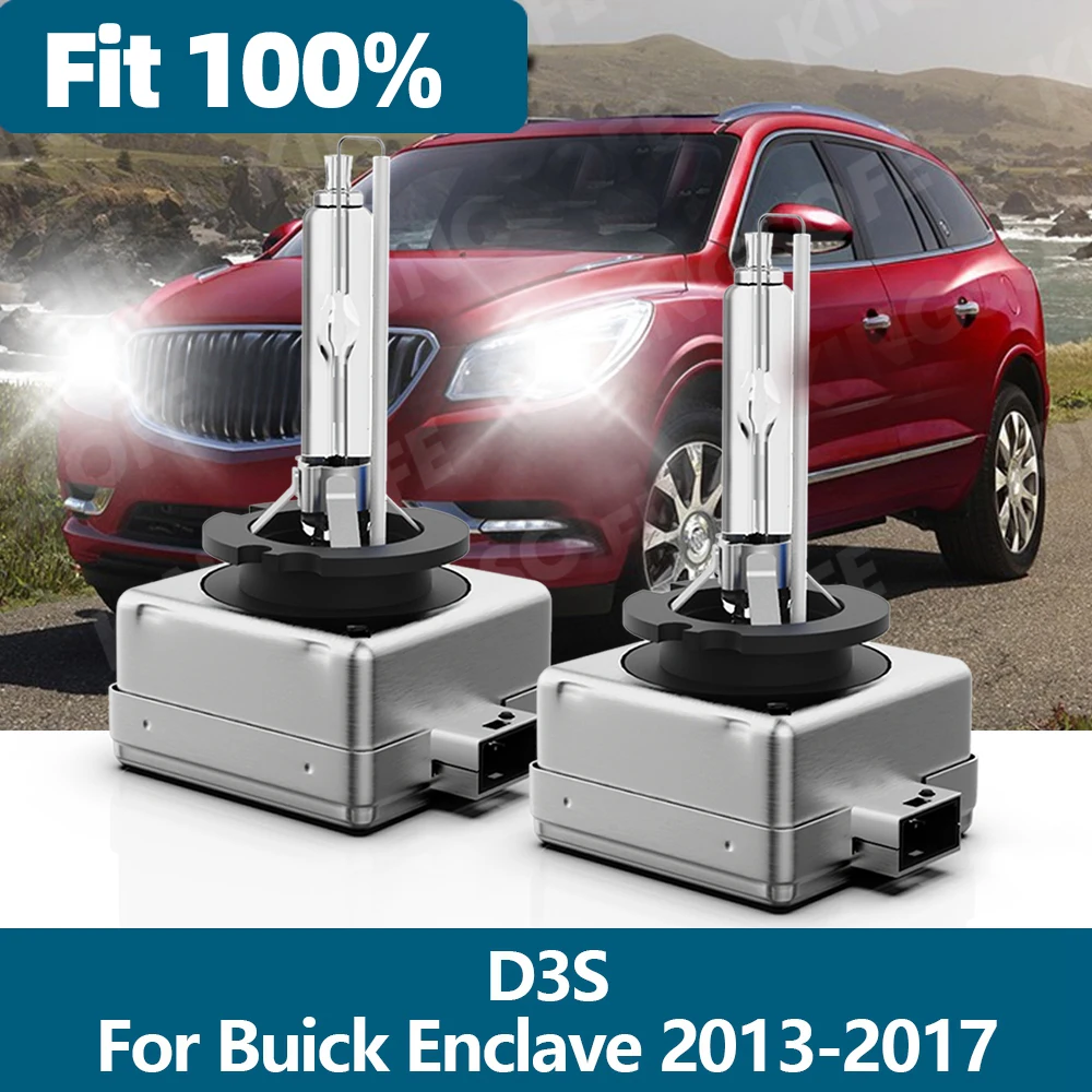 

2Pcs Xenon HID D3S Headlights 6000K White Car Lights High Low Beam Bulbs Fit For Buick Enclave 2013 2014 2015 2016 2017