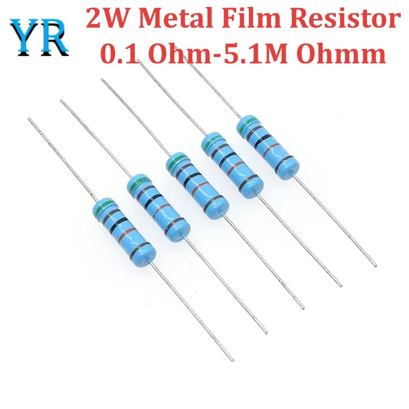 

20PCS 2W 1% Metal Film Resistor 0.1 Ohm-5.1M Ohm 148 Value Metal Film Resistor