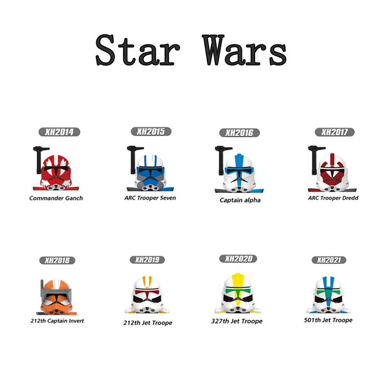 

X0350 ARC Clone Trooper Seven Dredd Ganch Building Blocks Commander Bricks 212nd Jet Trooper Figure Mini Figurines Kids Toy