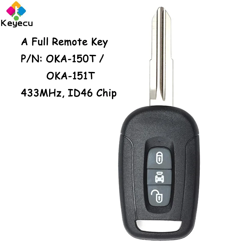 Дистанционный ключ от ключа KEYECU с 3 кнопками чип ID46 433 МГц для Chevrolet Captiva 2008 2009 2010 2011