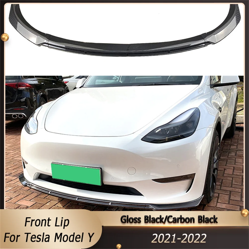 

Car Front Bumper Lip Deflector Lips Body Kit Spoiler Splitter Diffuser Protector Guard For Tesla Model Y Maxton 2021-2022