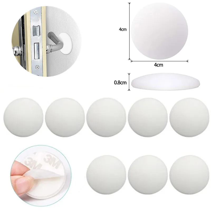 

8PCS Door Stops Wall Protector Self Adhesive Door Handle Bumper Stoppers Punch-free Anti-collision Round Rubber Door Stop Bumper