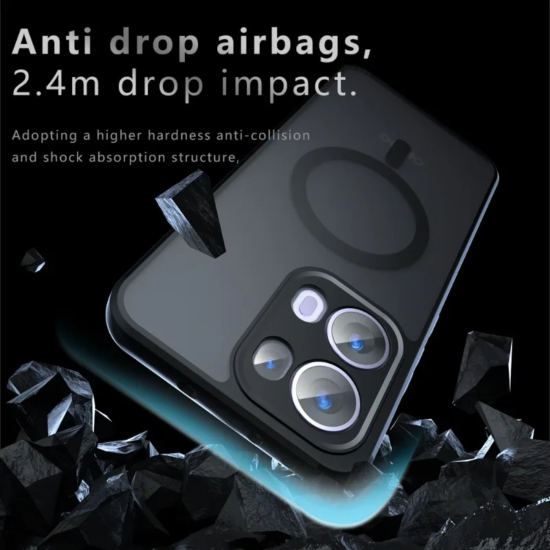 Матовый акриловый чехол для Reno 13 Pro жесткий бампер с магнитной беспроводной