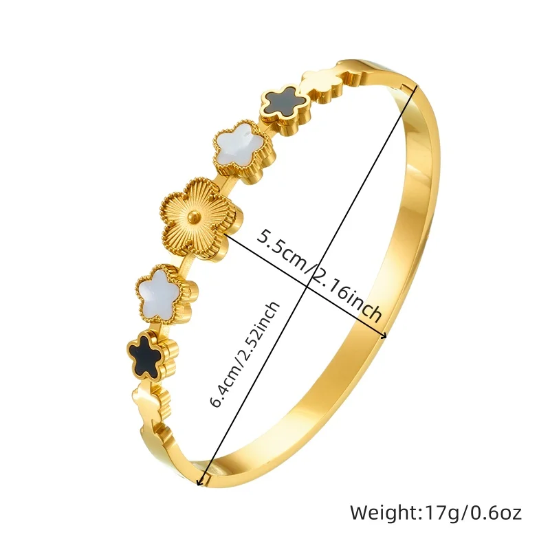 Женский браслет с цветком сливы MEYRROYU из нержавеющей стали 316L золотого цвета в