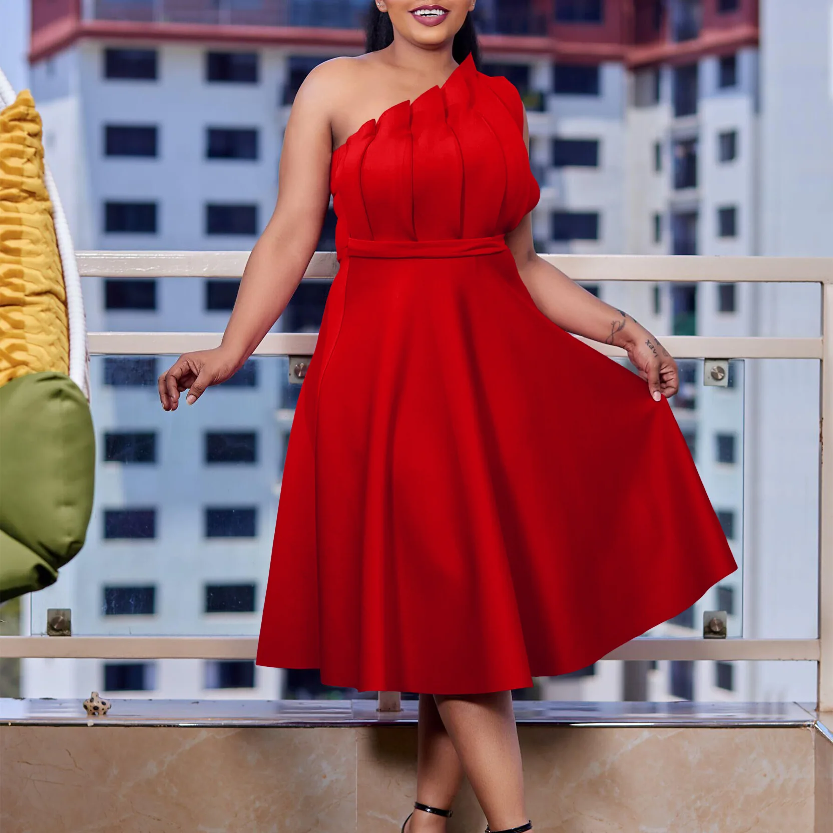 Plus Size Evening Dress Irregular Luxury Sexy Sleeveless Cloth Lady Fashion Party Robe 2023 Summer Elegant Chubby Women Dress