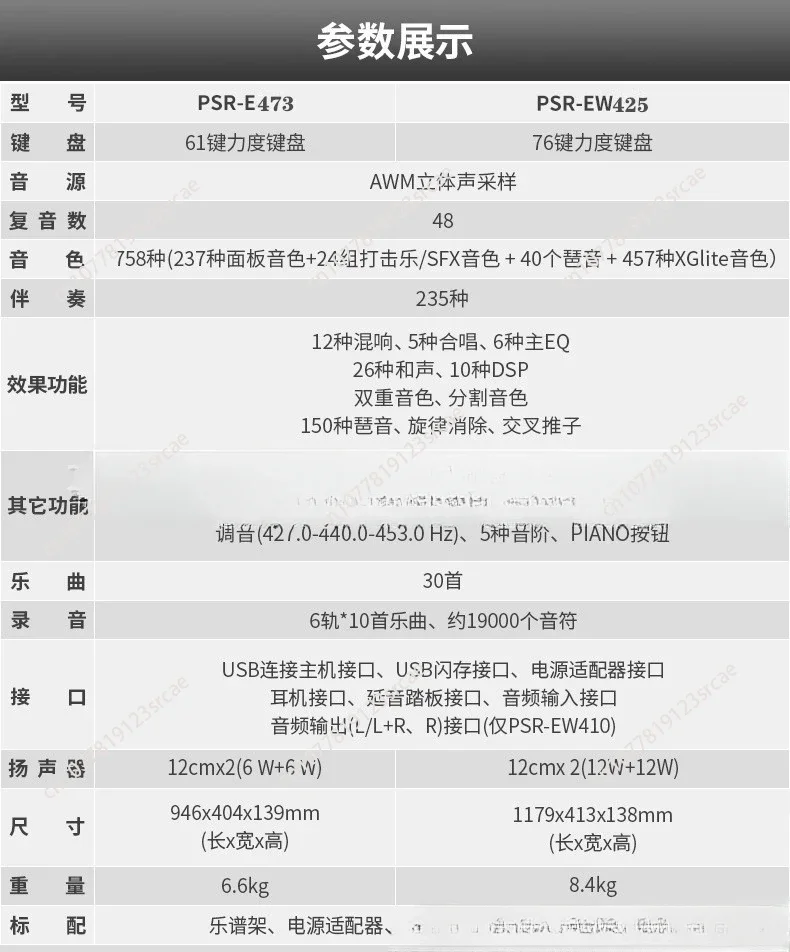 Подходит для электронного пианино Yamaha PSR-E473 61-клавишная клавиатура DJ-сцены