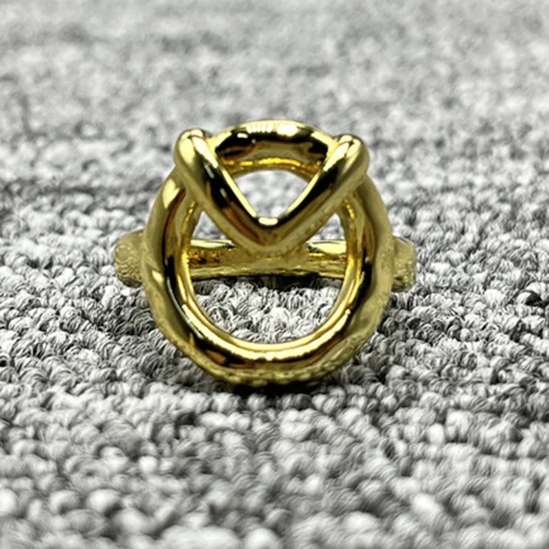

Best Sellers2022 New Fashion Electroplated 92514K Gold Charm Golden Triangle Ring Holiday Jewelry Gift