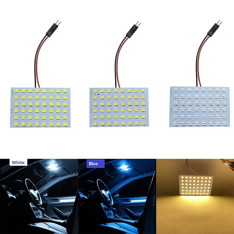 Фото T10 W5W BA9S C5W Автомобильная панель Внутренняя лампа для чтения 36SMD 48SMD Супер яркая 2835 светодиодная лампа на крыше с цоколем Festoon BA9S Белый Синий №1