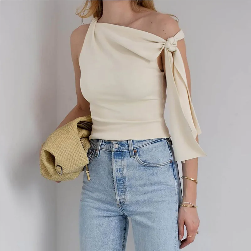 2024 модная однотонная повязка с диагональным коллажем сексуальный тонкий