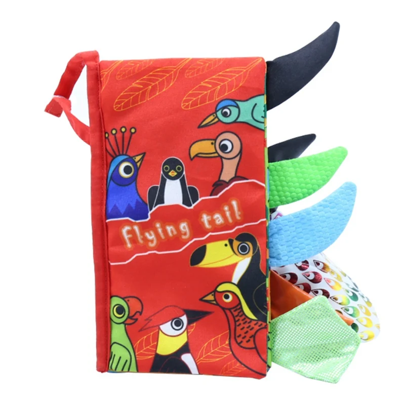 

Baby Toys Infant Baby Book Early Development Cloth Books For Learning Education Activity Books Animal Tails Dinosaur Baby Toy