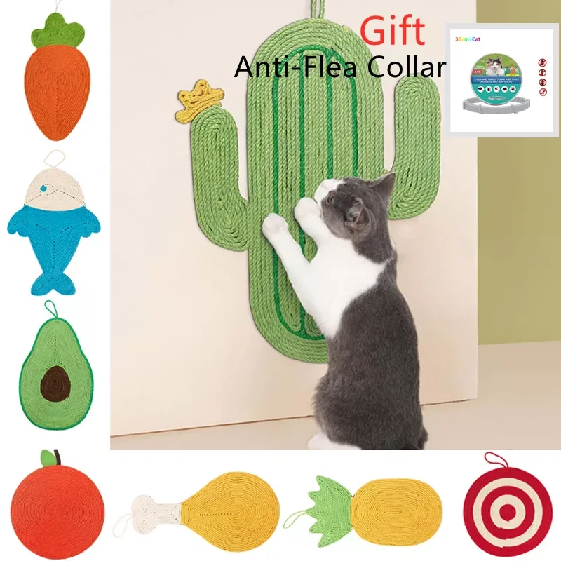 

2023New Cat Toy Scratching Board Cat Scratcher Toy Sisal Rope Kitten Scratch Board Cats Scratching Toy Protecting Furniture Claw