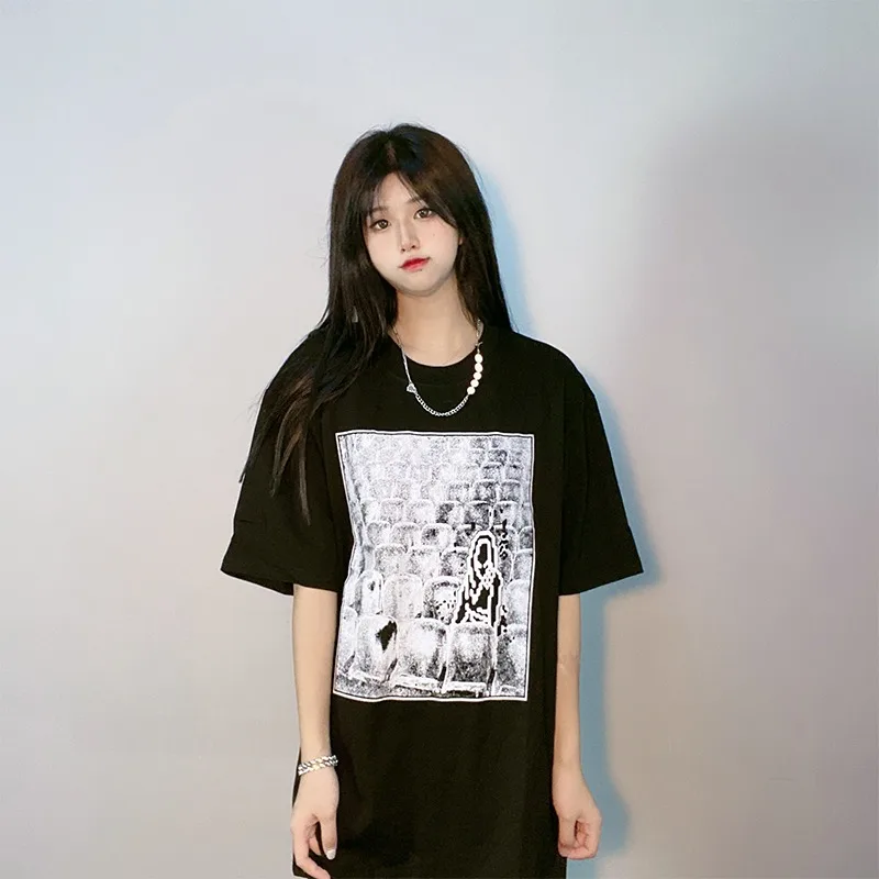 

Double Sided Graphic Tshirt Tops Male Loose Hip Hop T Shirt Men Women Cotton T-shirts O-Neck Men's T-shirt