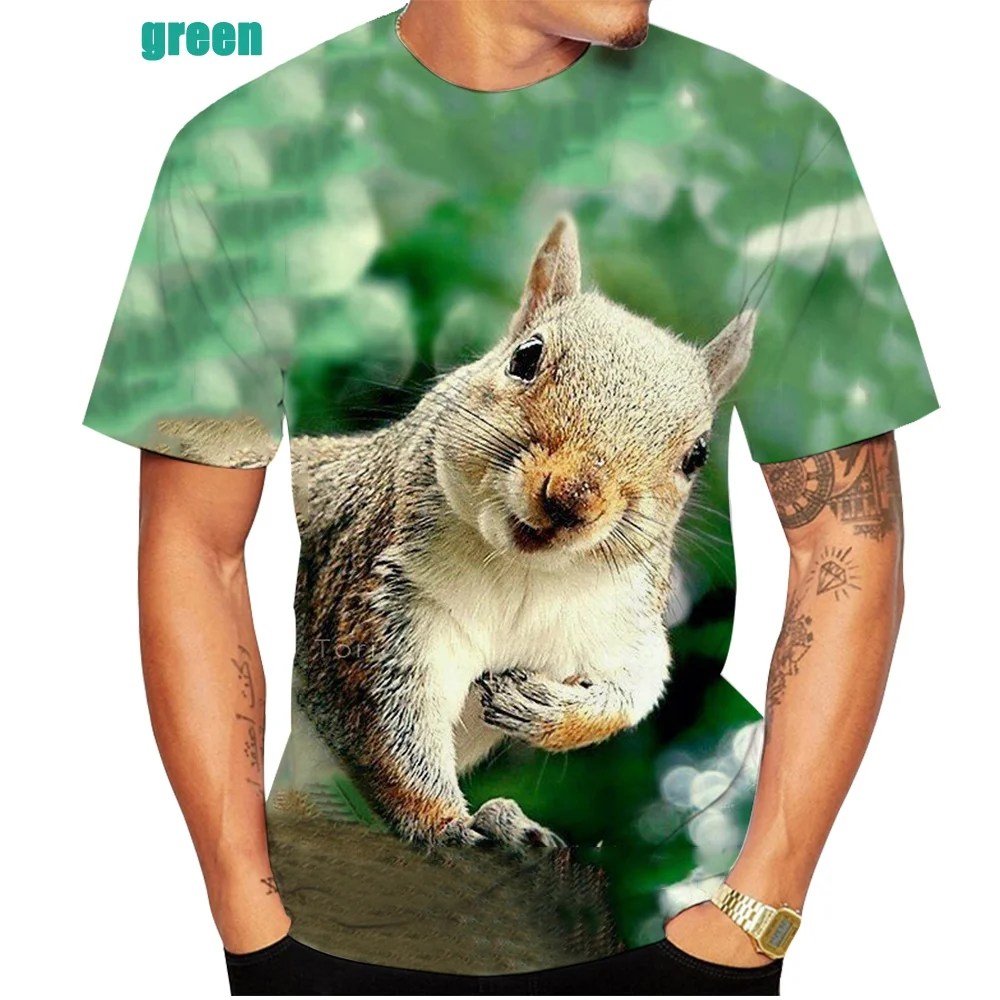

Новинка 2022, футболки с изображением белки, 3d футболка с изображением животных, забавная белка, летняя модная футболка унисекс с изображением белки
