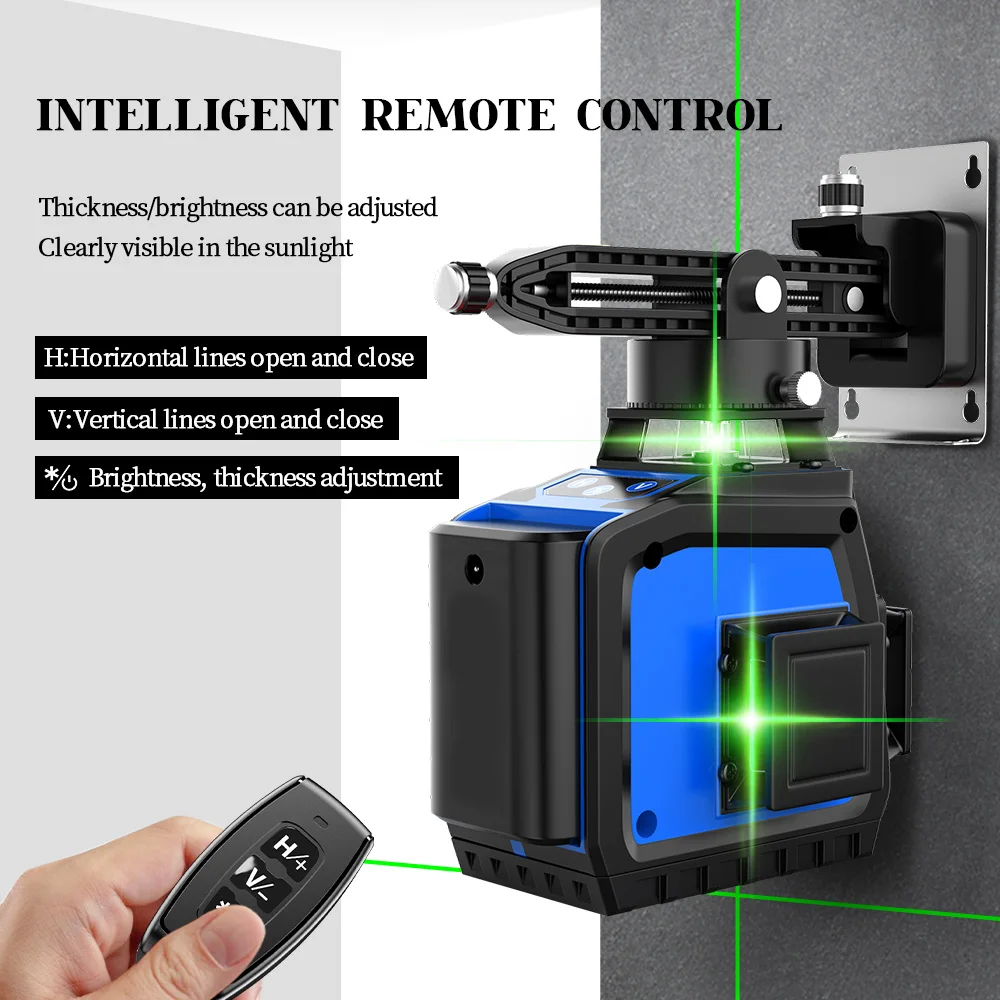 

YAGU 12 Lines Horizontal and Vertical Laser Level 360 Self-leveling Green Laser Level Indoor Outdoor Construction Level