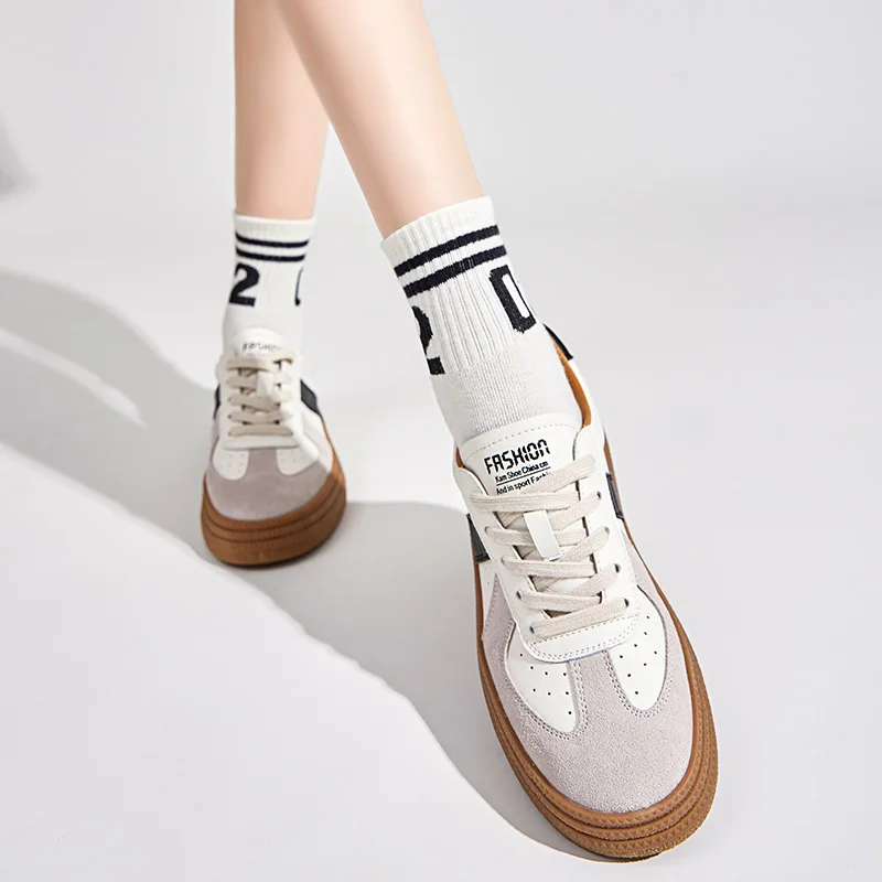 AIYUQI Women Sneakers 2023 Autumn New Genuine Leather Training Shoes Women Lace-up Casual Platform Women shoes