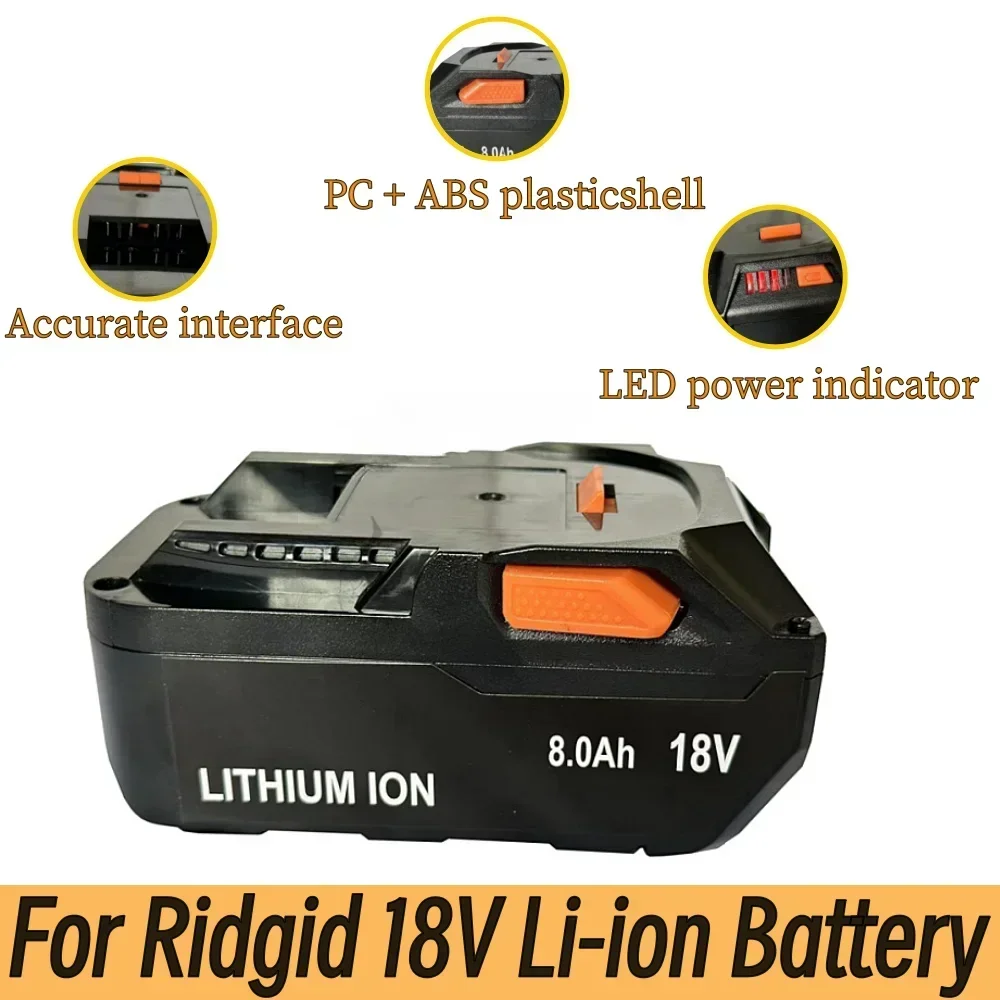 Аккумулятор литий-ионный 18 в 8 0 Ач для RIDGID/AEG R840087 R840085 L1815R L1850R L1830R R840083 беспроводной