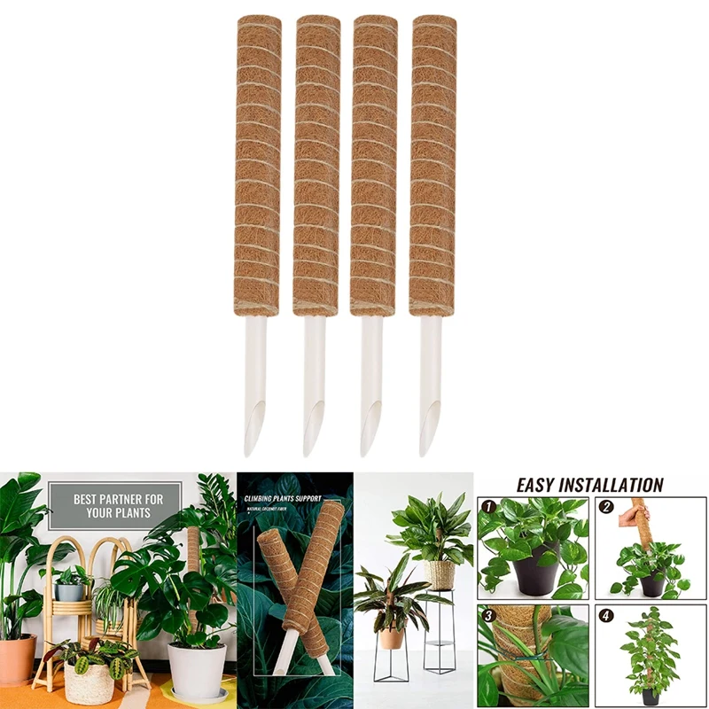 

4 шт. многоразовые стоечные горшечные растения Sphagnum для растений Monstera Pothos с 30 шт. поворотных стяжек