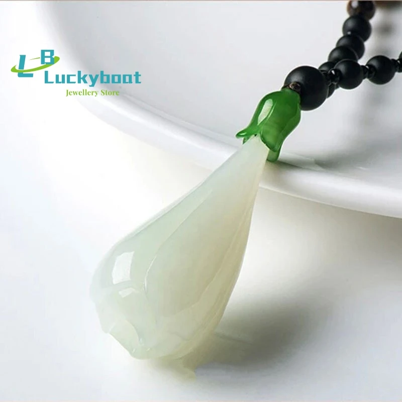 

Натуральная белая женская подвеска Hetian ручной работы в виде цветка магнолии