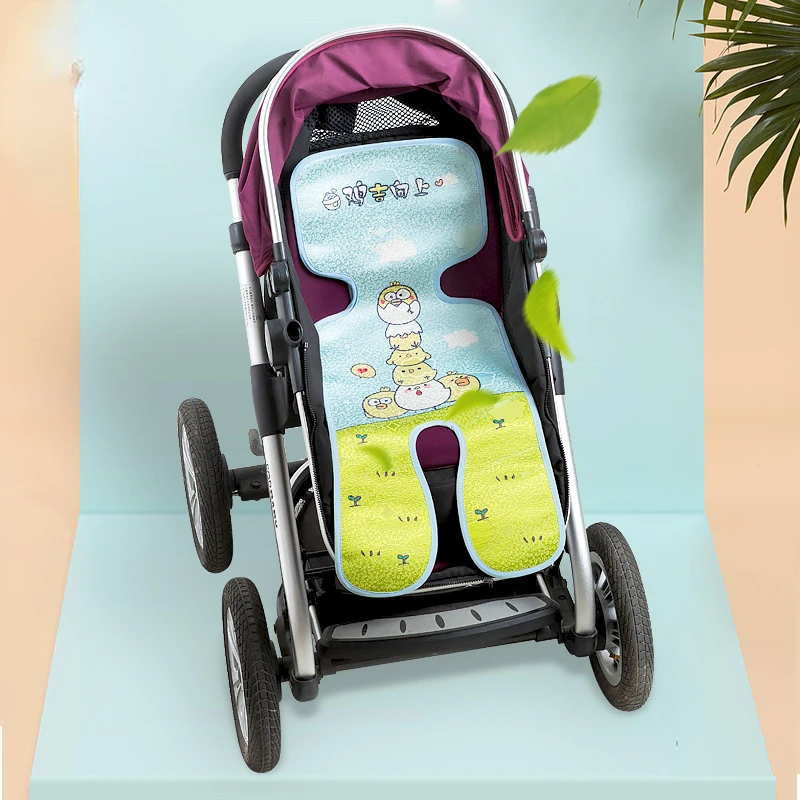 

Детская коляска, моющаяся коляска, детский коврик с надписью, милые животные, подушка для новорожденных, Аксессуары для младенцев, ледяная шелковая подушка