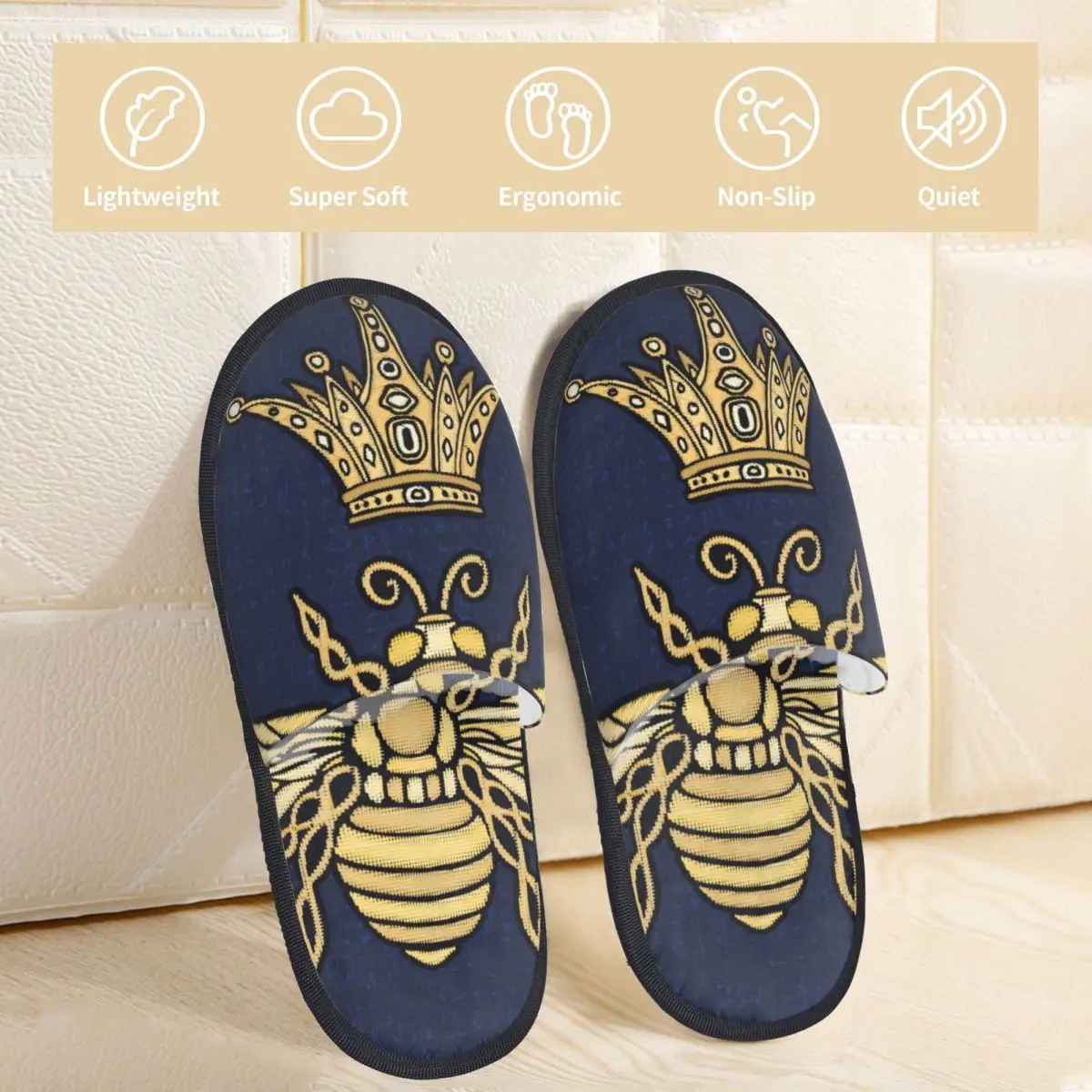 Домашние теплые тапочки в виде пчелы короны шмеля вазы насекомых зимние домашние