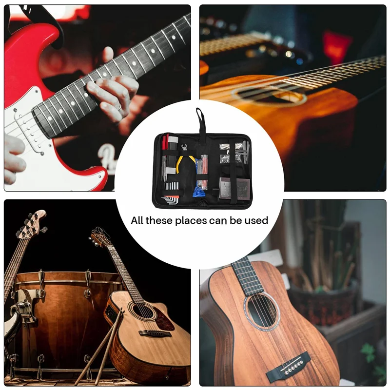 

Guitar Kit for Repairing Electric Guitar Care Kits for Mandolin Banjo Ukulele Neck Measurement String Distance