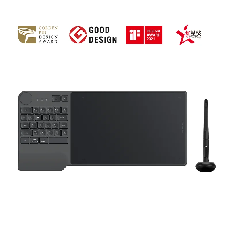 

HUION Inspiroy Keydial KD200 Tablet Battery-Free Pen Wireless Graphics Digital Drawing Tablet with Keyboard Mesa Digitalizadora