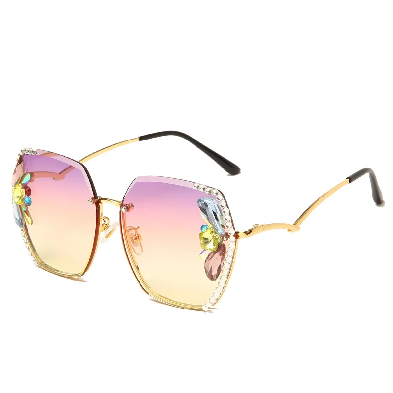 Женские солнцезащитные очки оверсайз квадратные Розовые фотохромные линзы с