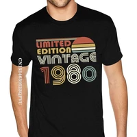 limited edition vintage 1980 shirts birthday gift t shirt men homme funny gothic style anime tshirt round neck man t shirt