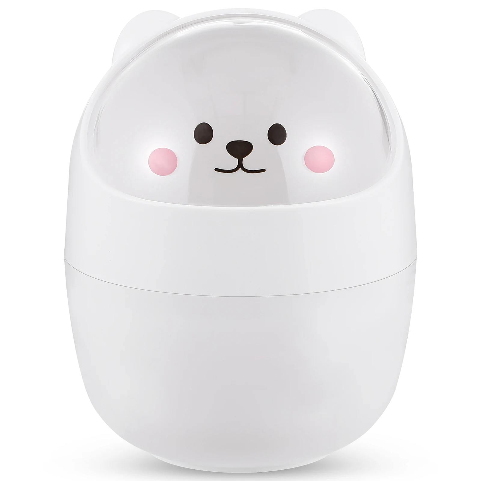 

Cartoon Small Garbage Bucket Trash Can with Shake Lid Storage Waste Bin