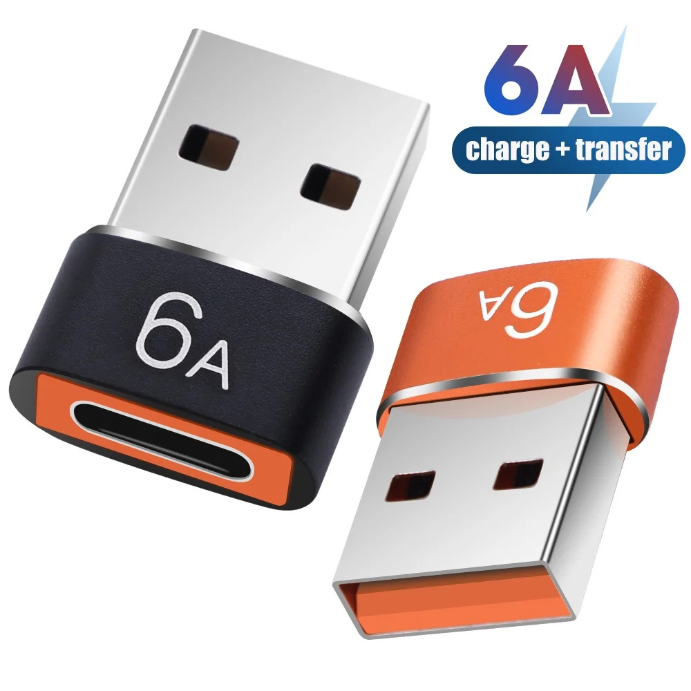 

6A Type C Female To USB A Male OTG Adapter USB-C Converter For Macbook Xiaomi Samsung Oneplus Realme Cable Connector Adaptor