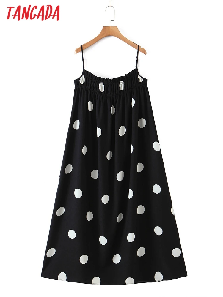 

Платье-миди женское летнее в горошек, с принтом