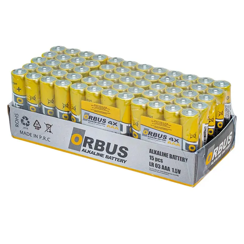 

ORBUS pop up AAA ALKALINE SLIM PENCIL BATTERY 60LI PACKAGE ORB-LR03