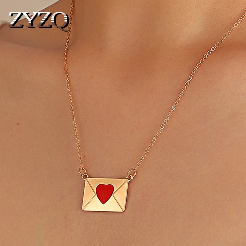 ZYZQ колье с надписью на тему любви цинковый сплав украшения в форме сердца